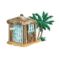 thumbnail image 1 of Tiki Hut - Palm Trees - Beach/Surf/Tropical - Iron On Applique/Embroidered Patch, 1 of 1