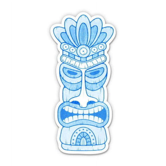 Tiki Man Beach Hawaii Bar Aloha Spirit - 3" Vinyl Sticker - For Car Laptop I-Pad Phone Helmet Hard Hat - Waterproof Decal
