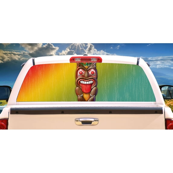 Tiki Man Rear Window Graphic | HD Truck & Car Back Window Graphic SignMission