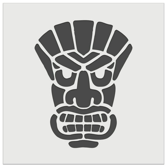 Tiki Mask Hawaii Luau DIY Cookie Wall Craft Stencil - 3.5 Inch
