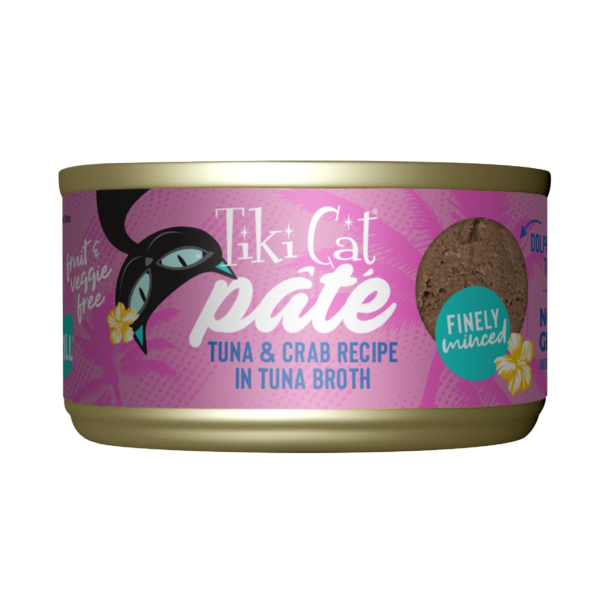 Tiki Cat Grill Pate Wet Cat Food Tuna & Crab 2.8 oz. Can