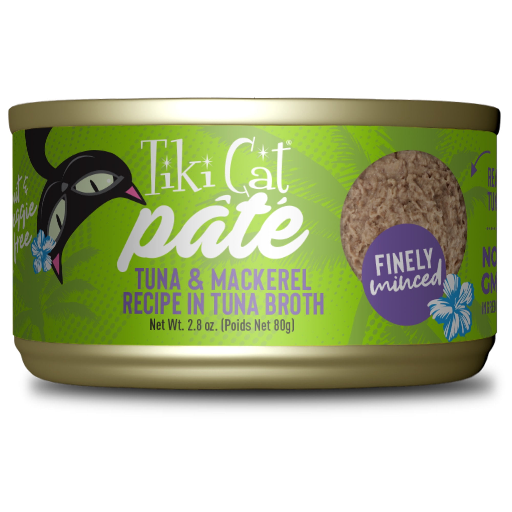 Tiki Cat Luau Pate Wet Cat Food, Tuna & Mackerel, 2.8 oz. Can