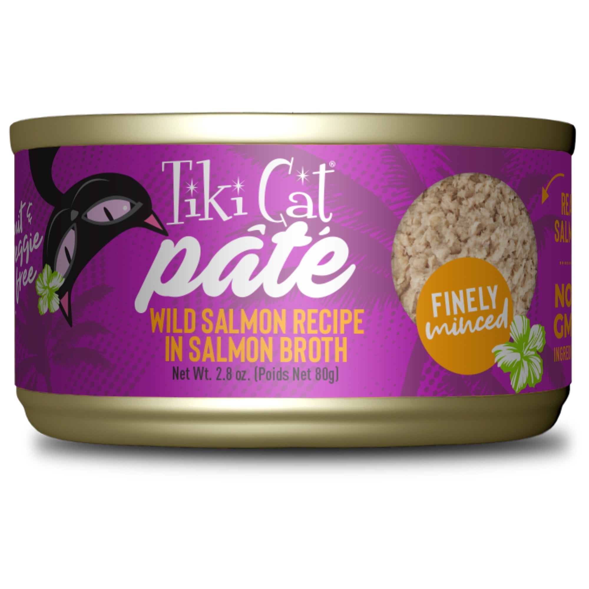 Tiki Cat Luau Pate Wet Cat Food, Salmon, 2.8 oz. Can