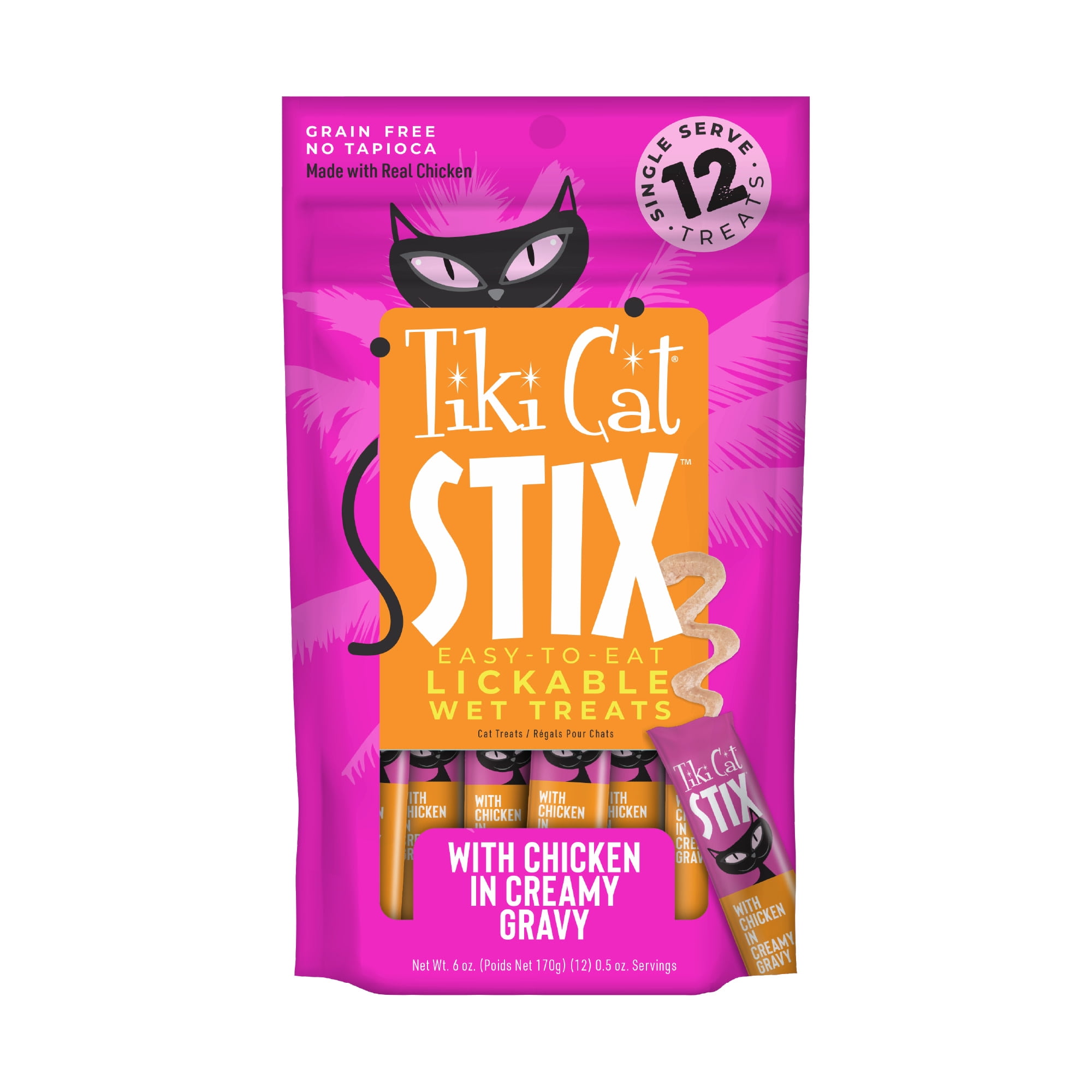 Tiki Cat Stix Wet Cat Treats, Chicken, 6 oz. Pouch