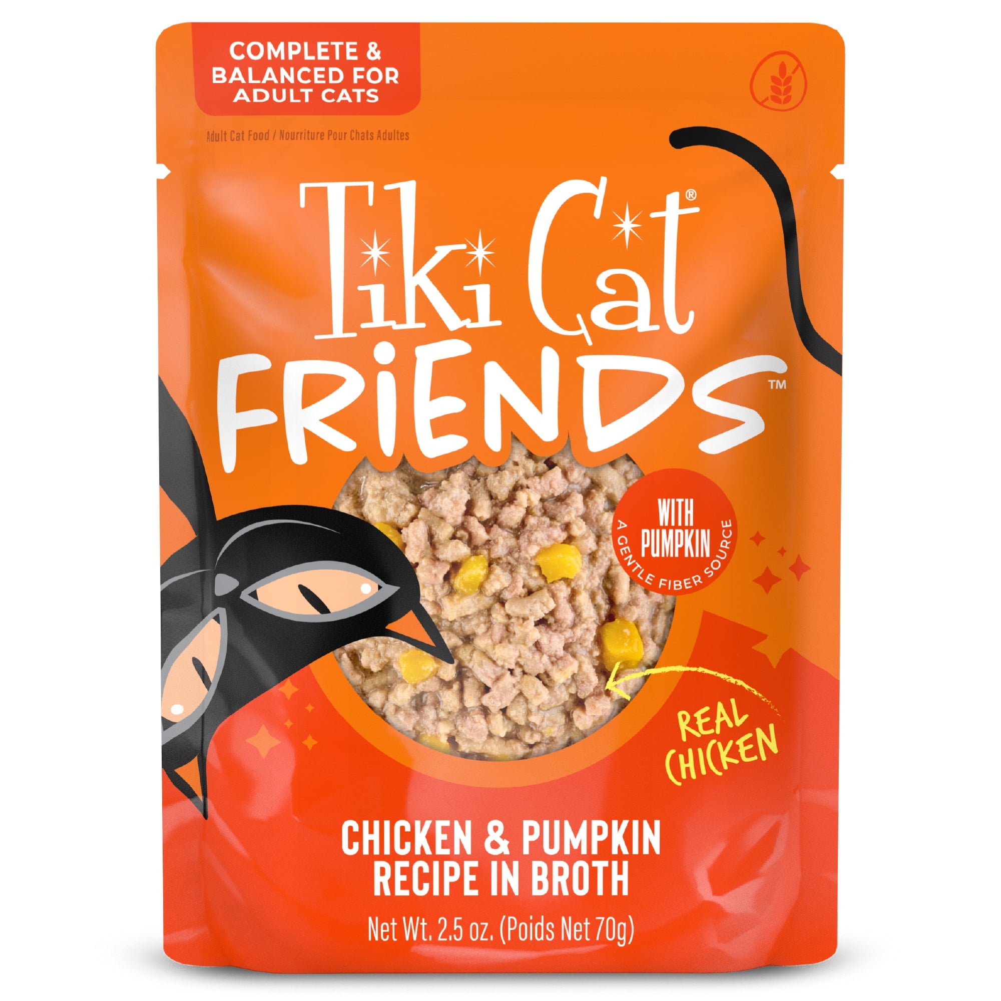 Tiki Cat Friends Wet Cat Food, Chicken & Pumpkin, 2.5 oz. Pouch