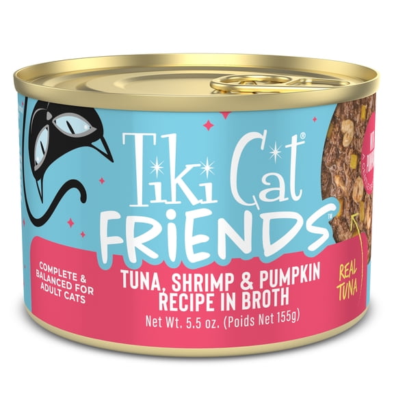 Tiki Cat Aloha Friends Wet Cat Food, Tuna Shrimp & Pumpkin, 5.5 oz. Can