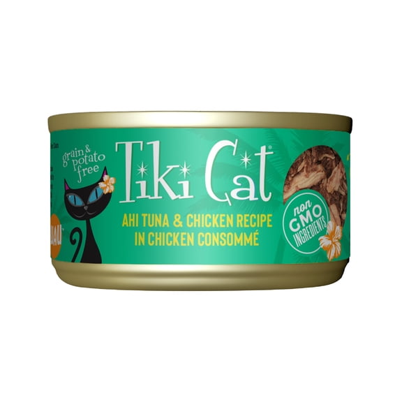 Tiki Cat Luau Wet Cat Food, Ahi Tuna, & Chicken, 2.8 oz. Can