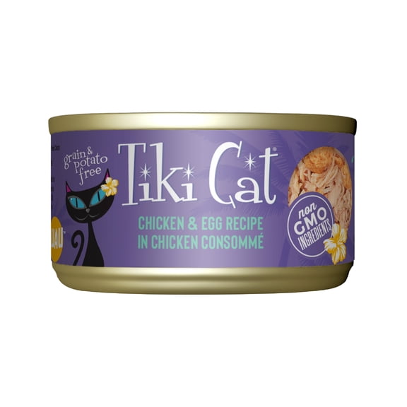Tiki Cat Luau Wet Cat Food, Chicken & Egg, 2.8 oz. Can