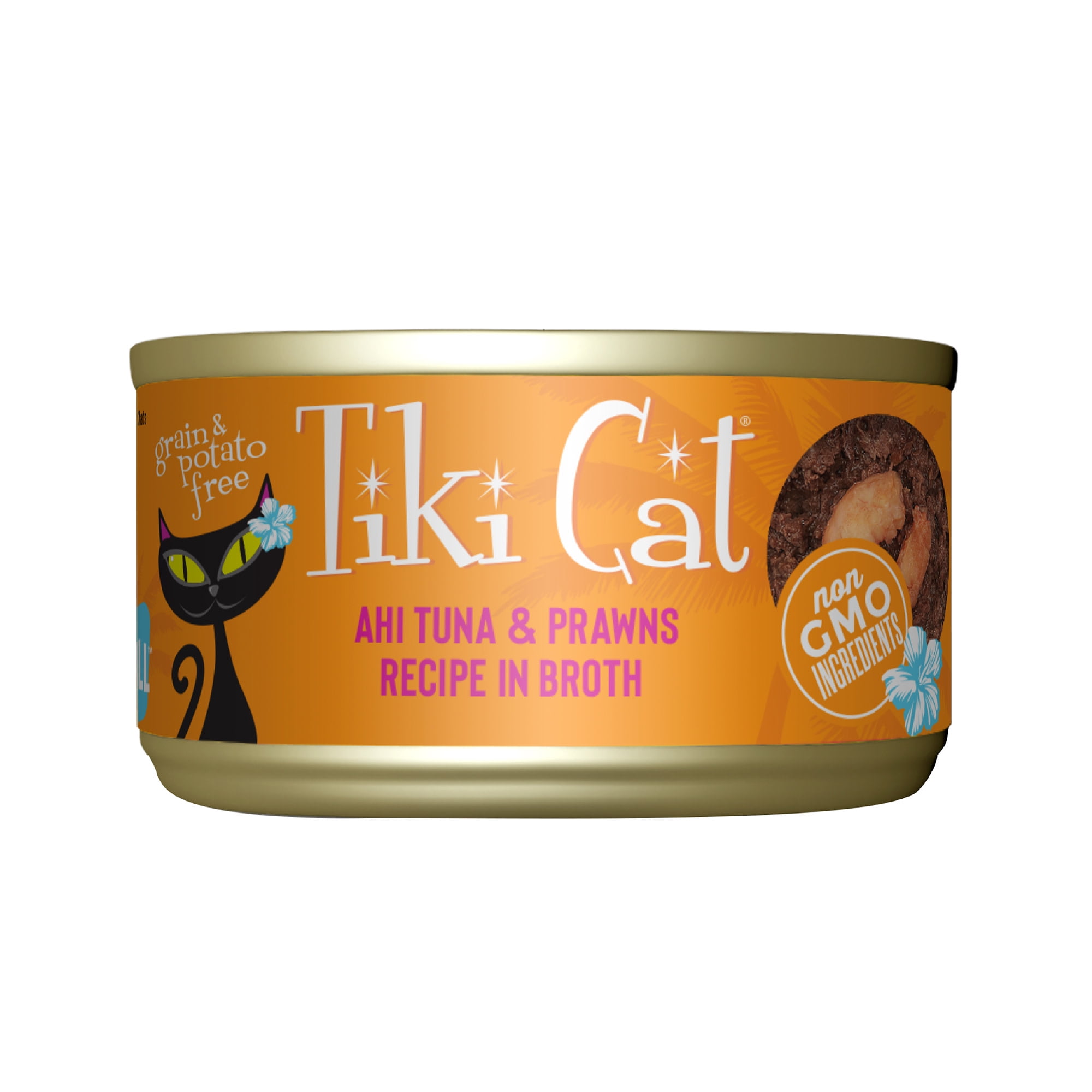 Tiki Cat Grill Wet Cat Food, Ahi Tuna, & Prawns, 2.8 oz. Can