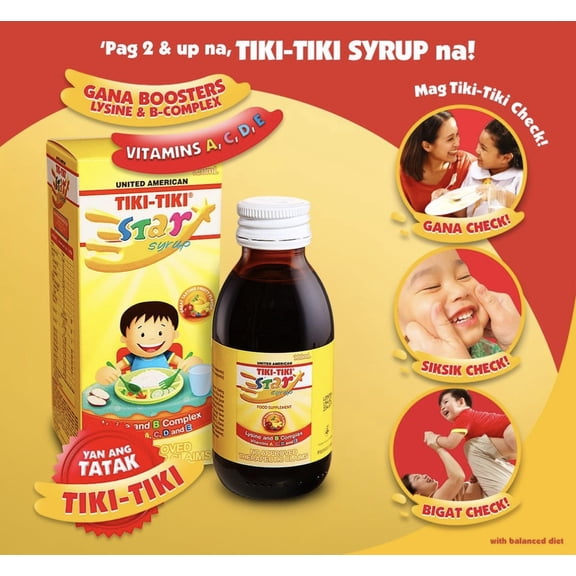 Tiki-Tiki  Star Syrup with Lysine & B Complex  - 120ml