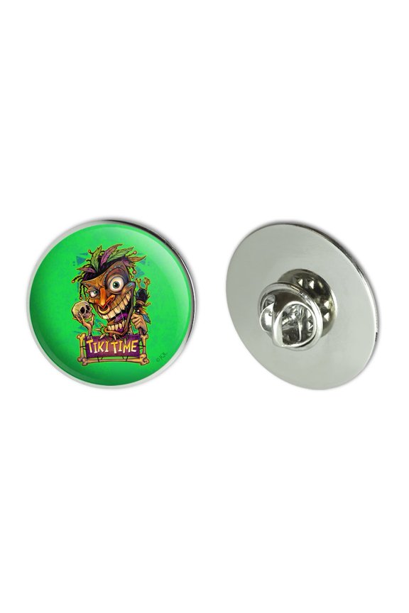 Tiki Time Witch Doctor Tropical Island Metal 1.1" Tie Tack Hat Lapel Pin Pinback