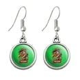 thumbnail image 1 of Tiki Time Witch Doctor Tropical Island Novelty Dangling Drop Charm Earrings, 1 of 5