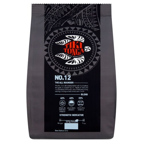 Tiki Tonga Blend No.12 Ground Coffee 227g, British Import (Pack of 2)