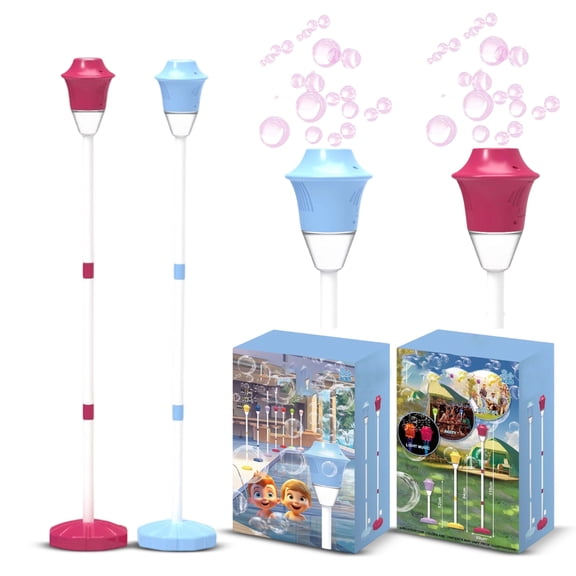 Tiki Torch Bubble Machine Street Lamp Style Automatic Bubble Maker with Light for Outdoor Weddings and Festive Events