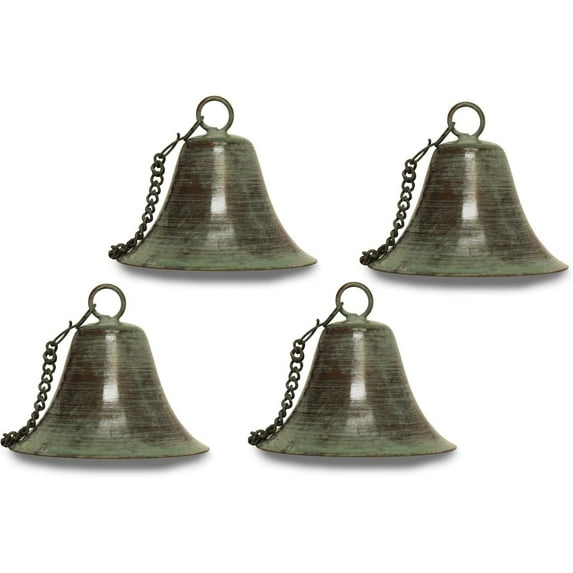 Tiki Torch Replacement Snuffer - Durable Torch Head Extinguisher Lets you Easily Put Out Small Fires - Attached Chain Allows Quick Fastening to All Legends Torch Heads - 4 Pack (Patina Bell)