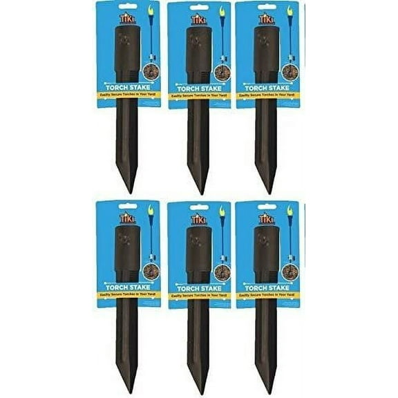 Lamplight Farms Tiki Torch Stake Plant Support - Rust Resistant Metal - Black