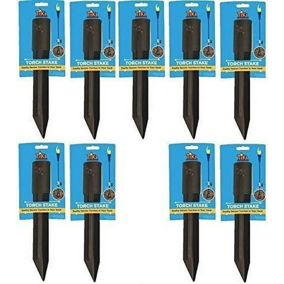 TIKI Tiki Torch Stake - Iron Ground Mount - 9 Piece, Black
