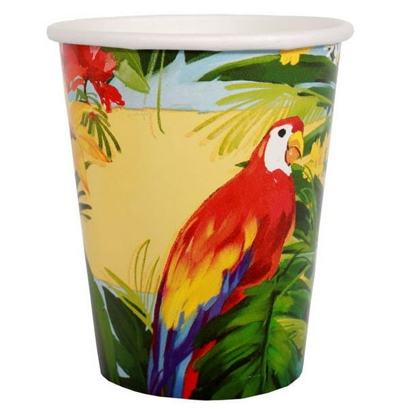 Tiki Tropics 9 Fl Oz Disposable Paper Cups, 8 Count, 1 Pack