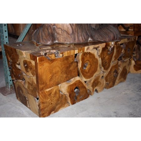 TikiMaster.com Free Form Teak Coffee Table, Bali Art