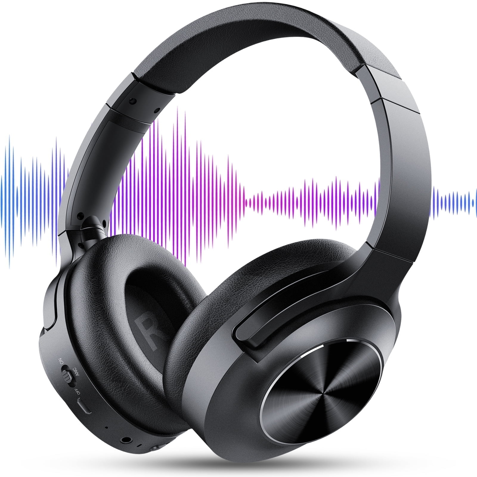 Tikland Noise Cancelling Headphones Wireless Bluetooth over Ear 65 Hrs Playtime Wireless Headphones with Microphone Lightweight Headset with Deep Bass Stereo Sound Compatible for iPhone Android