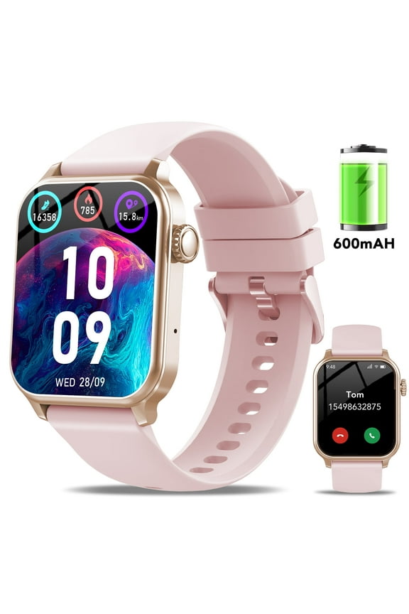 Smart Watches for Men Women, Smartwatch Fits for iPhone Android 1.83" HD Fitness Tracker with Call Function, 600 mAh 30 Day Battery Life, 110+ Sport Modes, Fitness Watch, IP68 Waterproof Pink