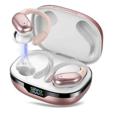 Tikland Wireless Ear Buds Bluetooth 5.3 Headphones Wireless Earbuds with Mic HD Stereo 80 Hours Playback Bluetooth Headphones IPX7 Waterproof Sports Earbuds Rose Gold