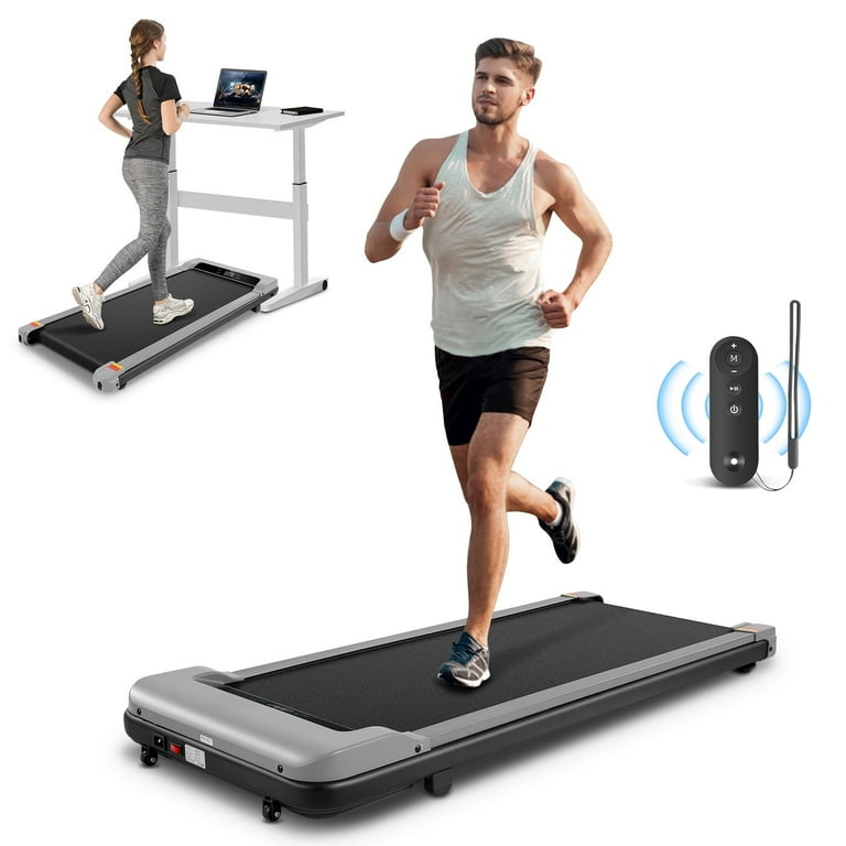 Tikmboex 2.5HP Under Desk Treadmill with LED Display Wireless Remote  Control，Quiet & Compact Walking Pad for Home Office,Gray