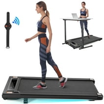 Tikmboex 2.5HP Walking Pad Under Desk Treadmill with LED Touch Screen Remote Control, 2 in 1 Treadmills for Home Office, Black