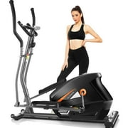 Tikmboex APP Elliptical Machine Elliptical Exercise Machine for Home Use with Adjustable 10 Levels Magnetic Resistance & LCD Display for Indoor Fitness Gym Workout, Max Load 390LBS