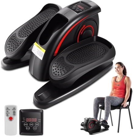 Simpfree Under Desk Elliptical Pedal Exerciser Seated Elliptical Machines with Remote & Data Monitor, Mini Elliptical Trainer for Home Use, Gifts for Seniors