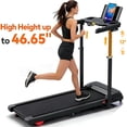 thumbnail image 1 of Kismom 8% Incline Treadmill with Adjustable Height & Foldable Workstation, 3.5HP Home Treadmill 300 lbs Capacity, 12 Programs & Heart Rate Monitor, 1 of 8