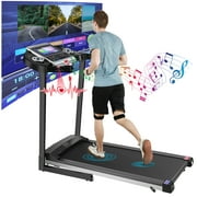 Tikmboex Incline Folding Treadmill with 3.25HP Powerful and Quiet Motor, 10