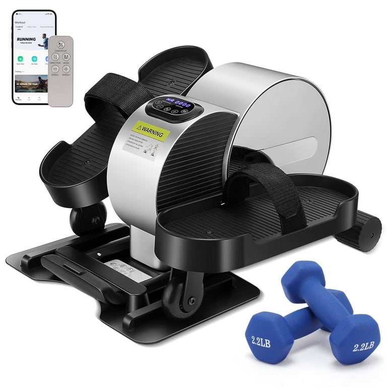 Tikmboex Under Desk Elliptical Electric Magnetic Machine with Bluetooth Seated Pedal Exerciser for Home Office Use Mini Elliptical with LCD Monitor