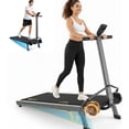 thumbnail image 1 of Manual Treadmill with 18% Fixed Incline, Portable Non Electric Treadmill with Dual Flywheel System, 300LBS Capacity, LCD Monitor, Compact Design for Home Indoor Walking Jogging, 1 of 6