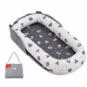 Tiktiger Infant Support Cushion for Newborn,Portable Baby Lounger for 0-12 Months,Letter Grey