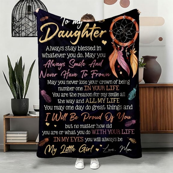 Tiktok Best-Selling Mom's Guard Dreamcatcher Flannel Blanket, Ultra-Soft Skin-Friendly Bedroom Blanket, Daughter's Emotional Gift