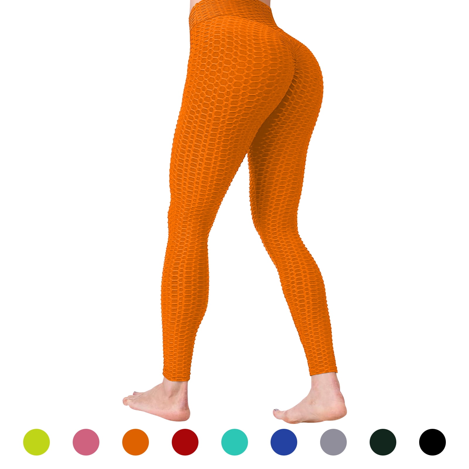 Tiktok Leggings for Women (Orange), Butt Lifting High Waist Yoga