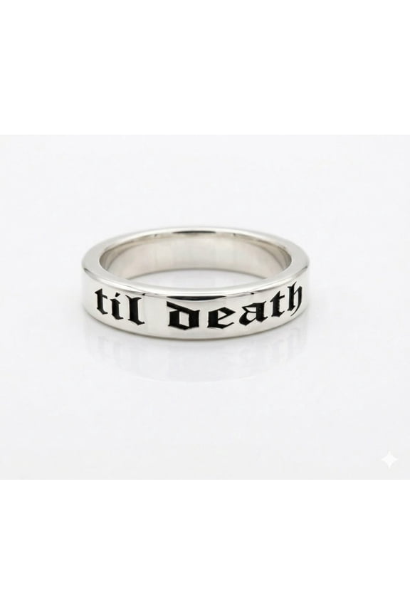 Til Death Ring 925 Sterling Silver Till Death Band Wedding Anniversary Birthday Gift, Til Death Jewelry Christmas Gifts Holiday Jewelry