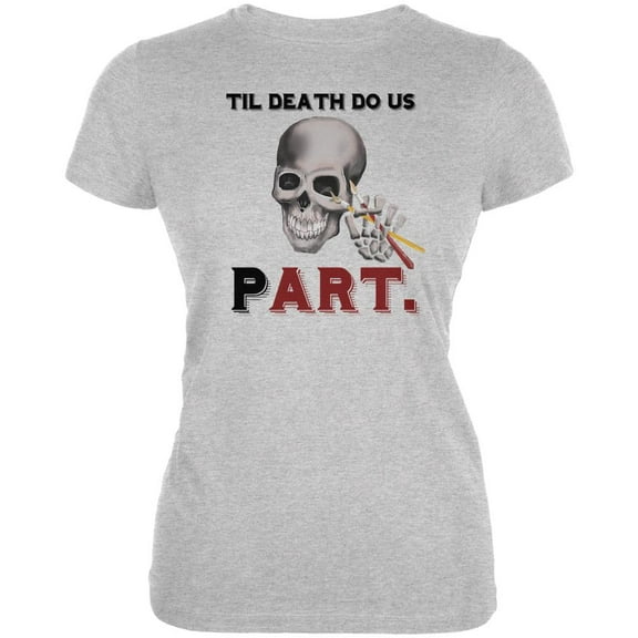 Til Death do Us Art Heather Grey Juniors Soft T-Shirt - Large
