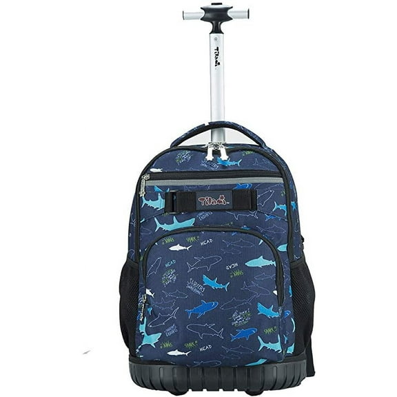 Tilami Unisex Multi Functional Rolling Durable Fabric School Backpack, Whale