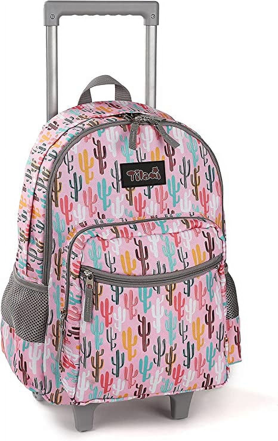 Tilami Rolling Backpack 18 inch Double Handle Wheeled Laptop Boys Girls ...