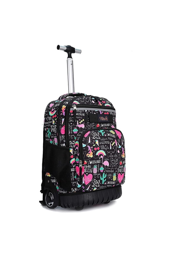 Rolling Backpack 18 inch Wheeled Backpack School College Student Travel Trip Boys and Girls