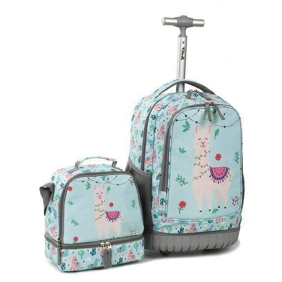 Tilami Rolling Backpack 19 inch with Lunch Bag Wheeled Laptop Backpack