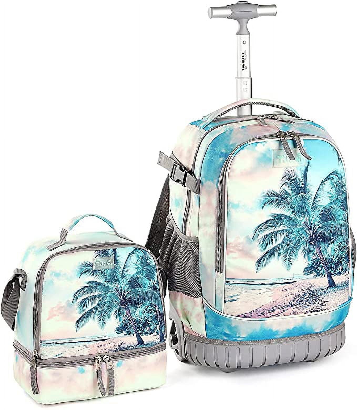 Tilami Rolling Backpack 19 inch with Lunch Bag Wheeled Laptop Backpack