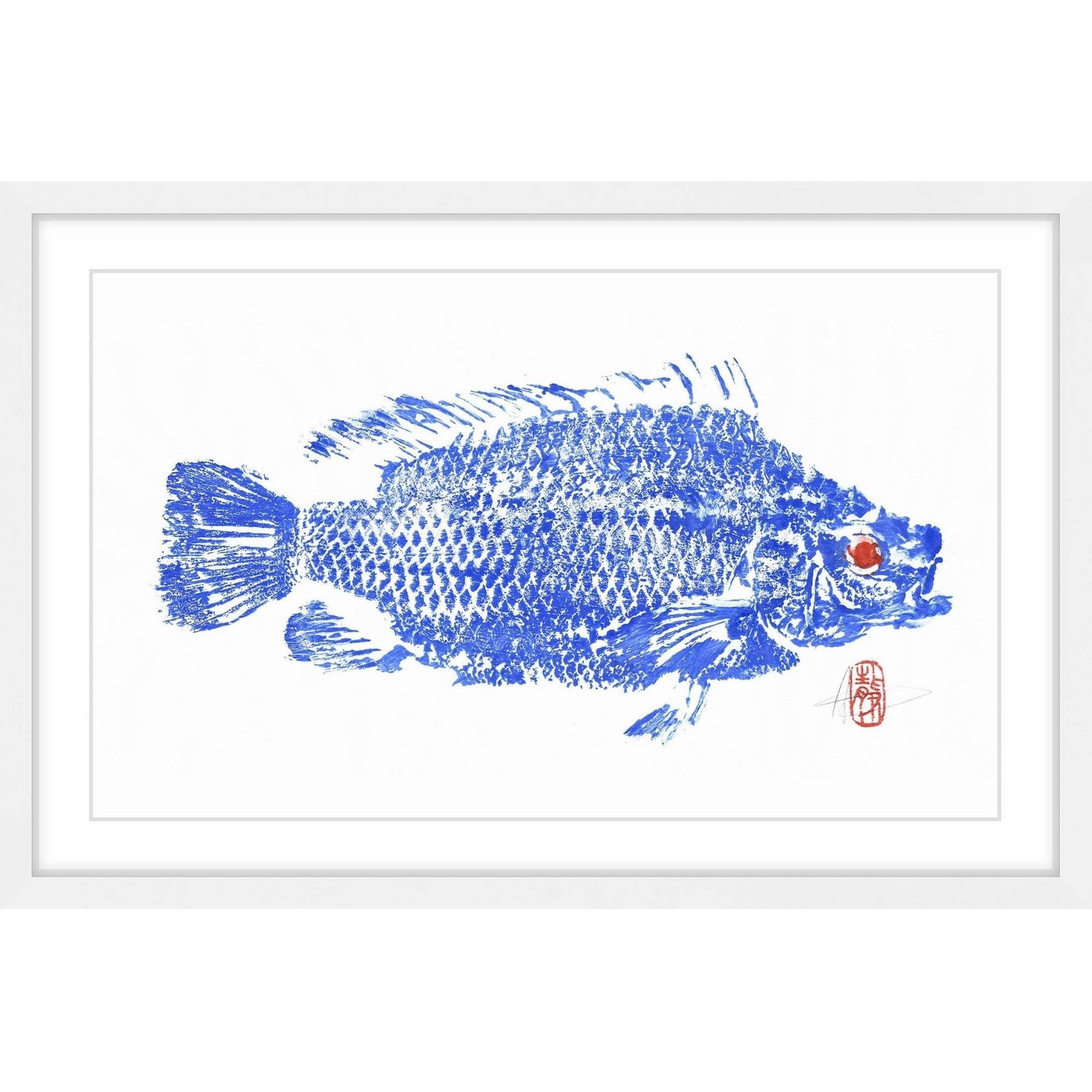 "Tilapia Blue" Framed Painting Print