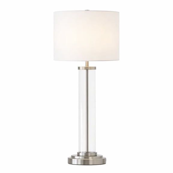 Tilbe Modern Lightning Glass and Nickel Accent Table Lamp