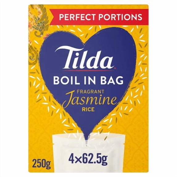 Tilda Boil in the Bag Fragrant Jasmine Rice 250g, British Import (Pack of 3)