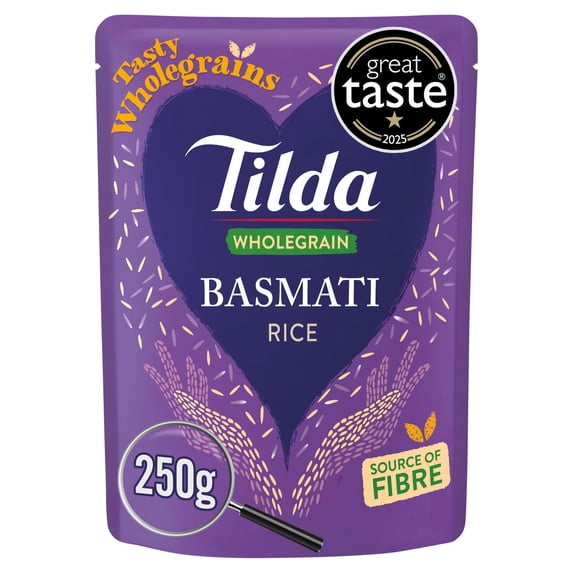 Tilda Brown Steamed Basmati Rice Classic 250G, Imported from Britain
