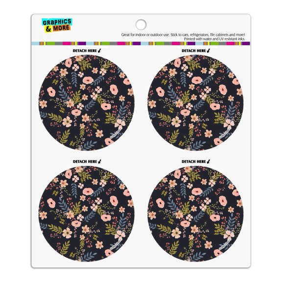 Tilda Floral Pattern Refrigerator Fridge Locker Vinyl Circle Magnet Set