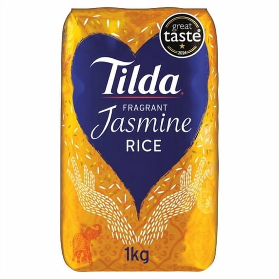 Tilda Fragrant Jasmine Rice 1kg, British Import (Pack of 3)